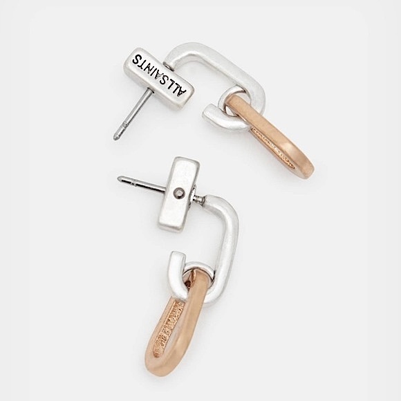 All Saints NWT Mixed Metals Earrings - Picture 4 of 9